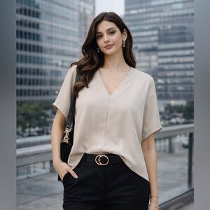 Chic Beige Women's Blouse